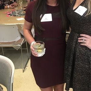 Maroon semi see through dress